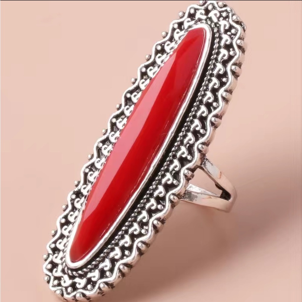 RED/SILVER COLORED RING - Picture 11 of 11